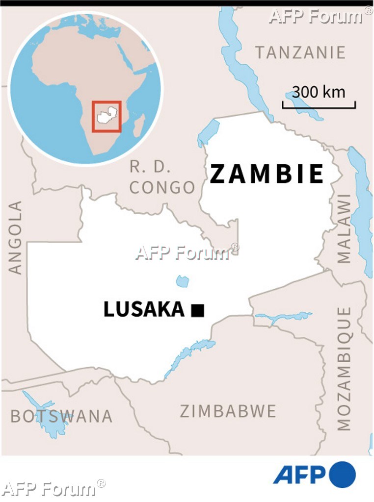 Carte de la Zambie.