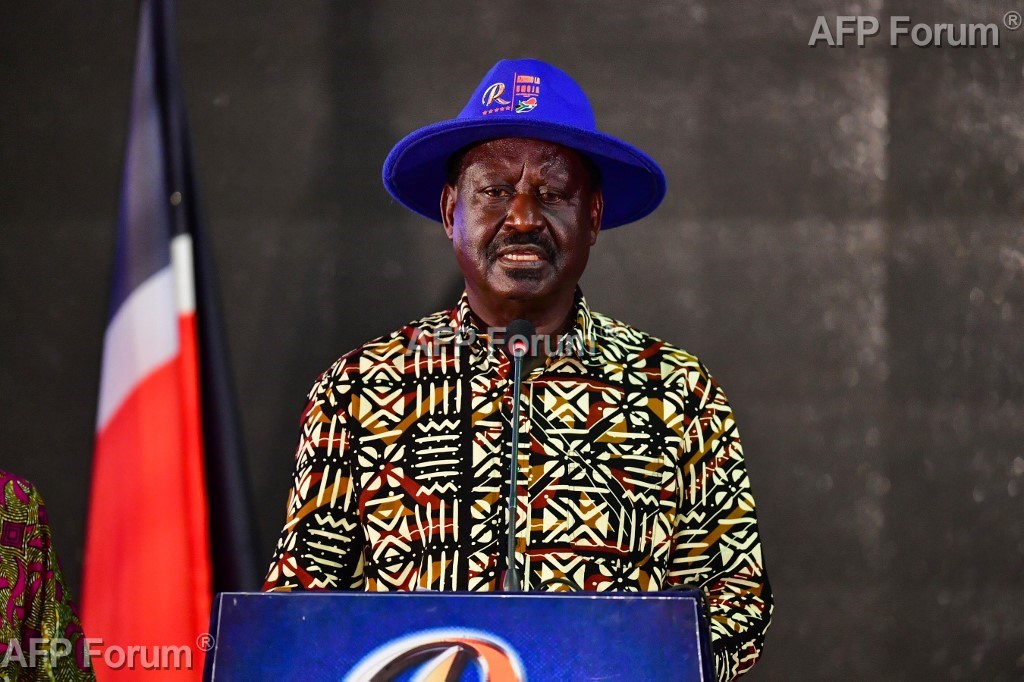 Raila Odinga le 16 août 2022 lors d'une conférence de presse à Nairobi au Kenya.