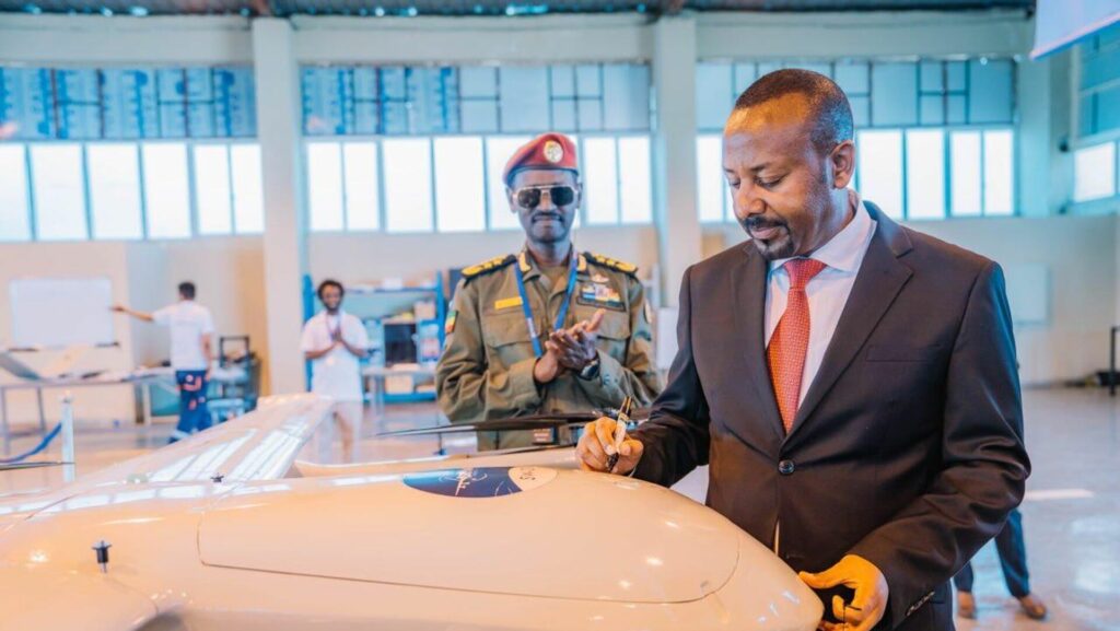 le Premier ministre éthiopien Abiy Ahmed lors du lancement de l'Usine Sky Win Aeronautics Industries (DR, SputnikAfrica).