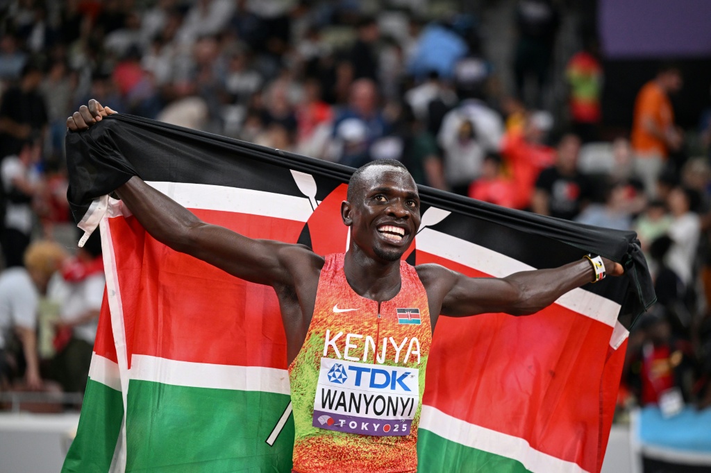 Le Kényan Emmanuel Wanyonyi, sacré champion du monde du 800 m, le 20 septembre 2025 à Tokyo.