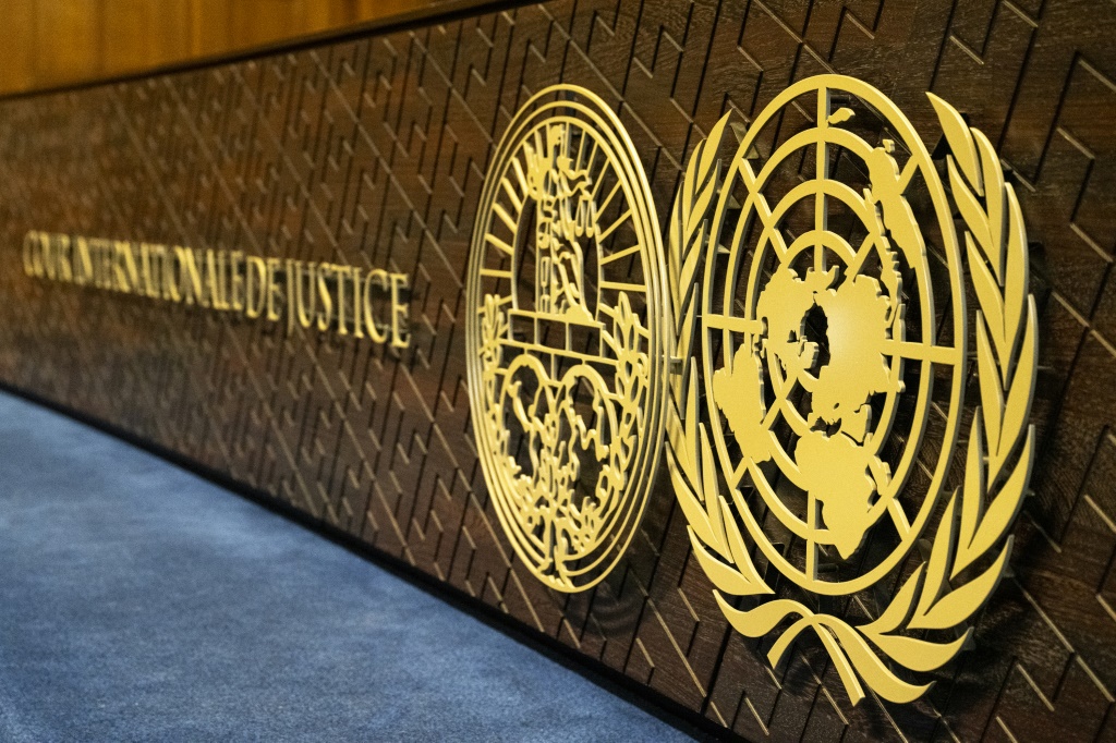 La Cour internationale de justice (CIJ) à La Haye, le 17 mai 2024 aux Pays-Bas.