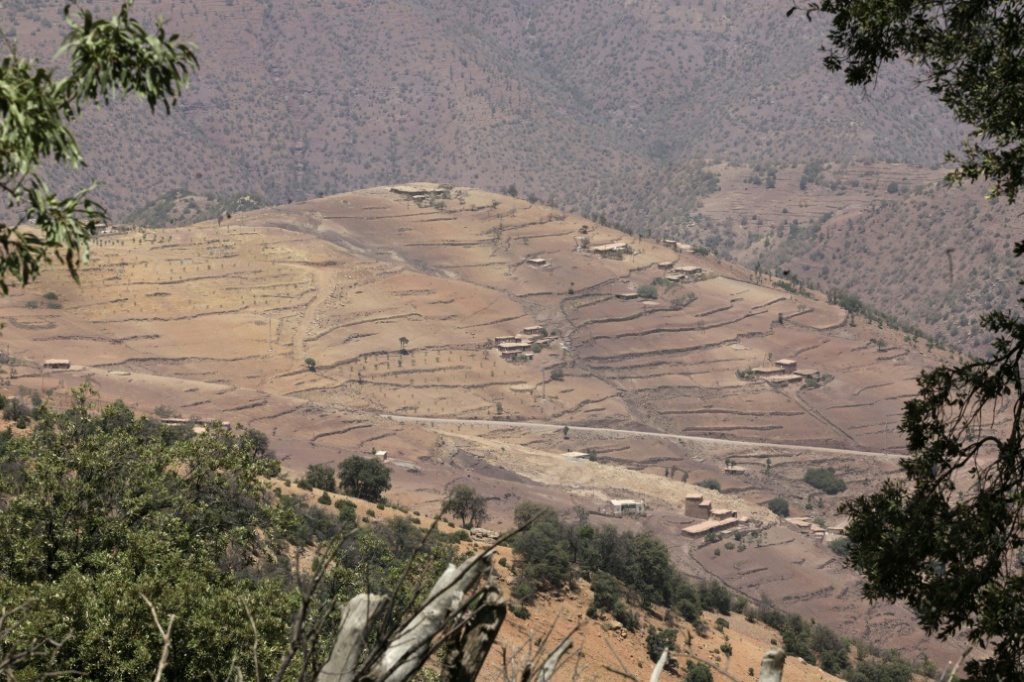 Vue de différentes communautés de la commune rurale de Tilougguite dans la région de Beni Mellal-Khenifra, le 19 août 2025 au Maroc.