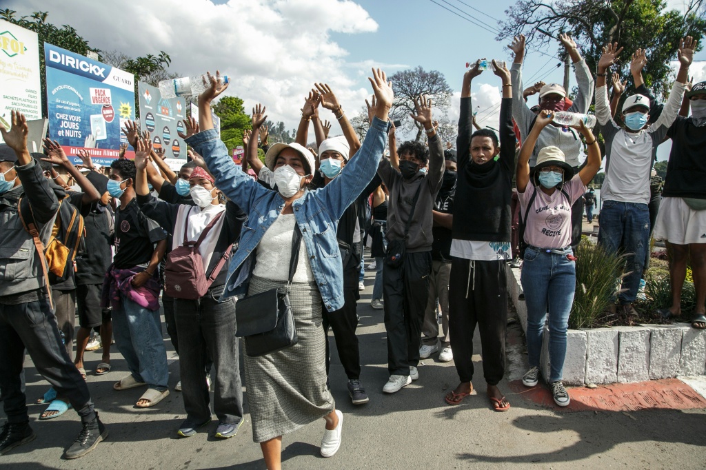 Manifestation antigouvernementale à Antananarivo, le 4 octobre 2025 à Madagascar.