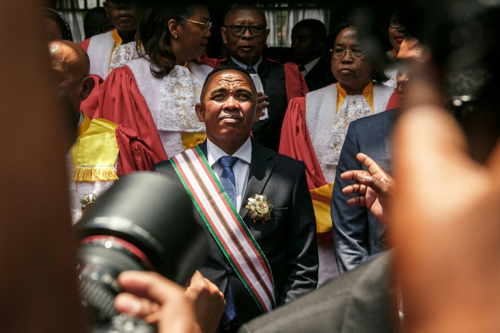 Le nouveau Président de Madagascar, Michaël Randrianirina, à Antananarivo à Madagascar, le 17 octobre 2025.
