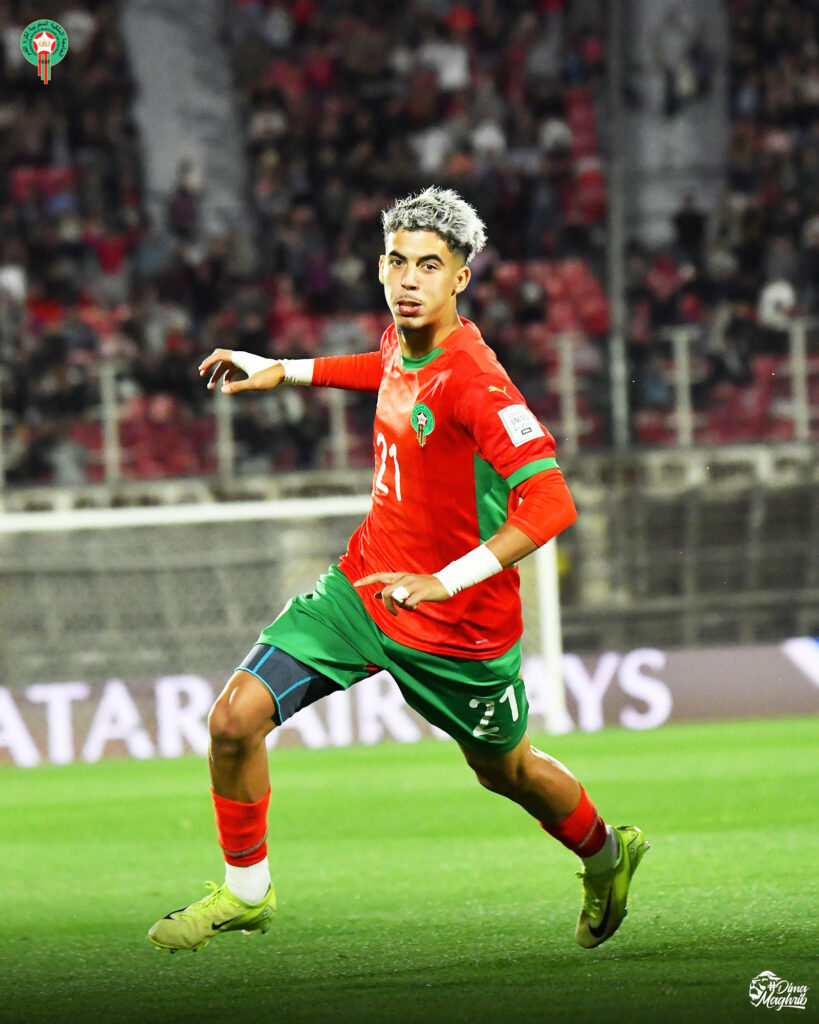 Yassir Zabiri durant la finale du Mondial U20 au Chili dans la nuit du 19 au 20 octobre 2025.