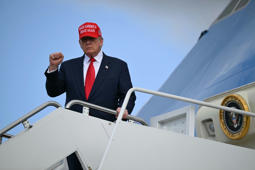 Le Président américain Donald John Trump, le 30 octobre 2025 à la base d'Andrews, dans le Maryland.