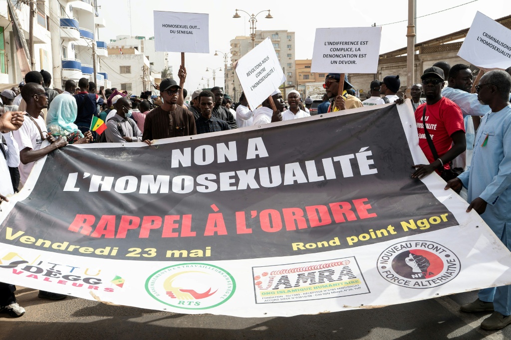 Manifestation contre l'homosexualité à Dakar, au Sénégal, le 23 mai 2025.