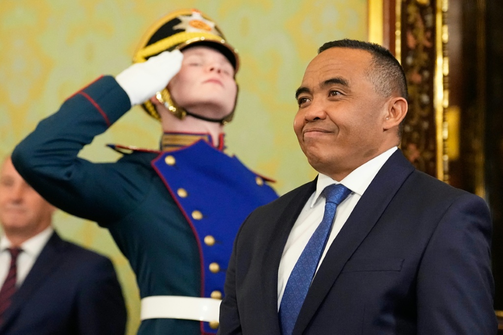 Le Président malgache Michaël Randrianirina le 19 février 2026 au Kremlin, à Moscou.