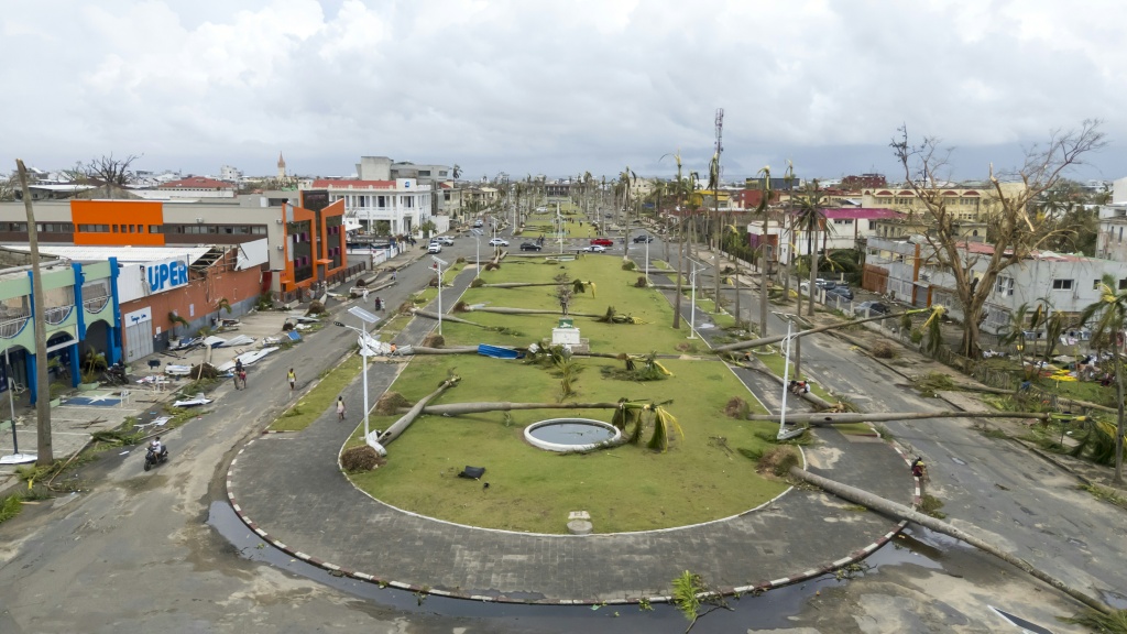 Vue aérienne de la ville malgache de Toamasina, frappée de plein fouet par le cyclone Gezani, le 11 février 2026.