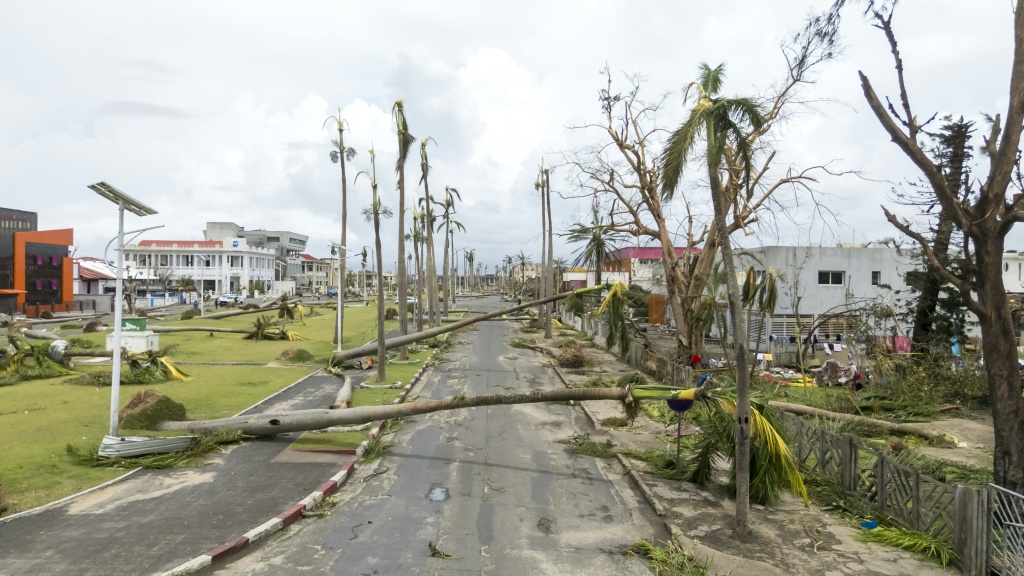 Vue aérienne de la ville malgache de Toamasina, frappée de plein fouet par le cyclone Gezani, le 11 février 2026.