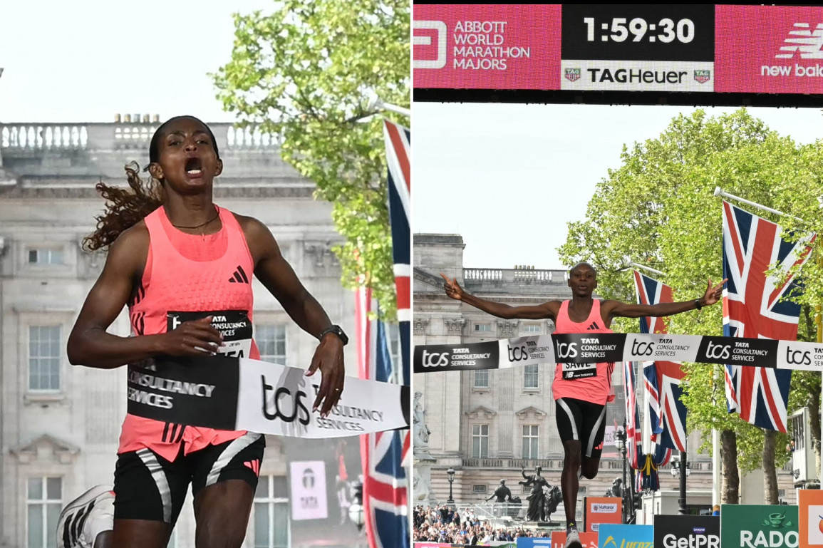 Tigst Assefa et Sabastian Sawe, deux nouvelles stars du marathon mondial venues des hauts plateaux d'Afrique
