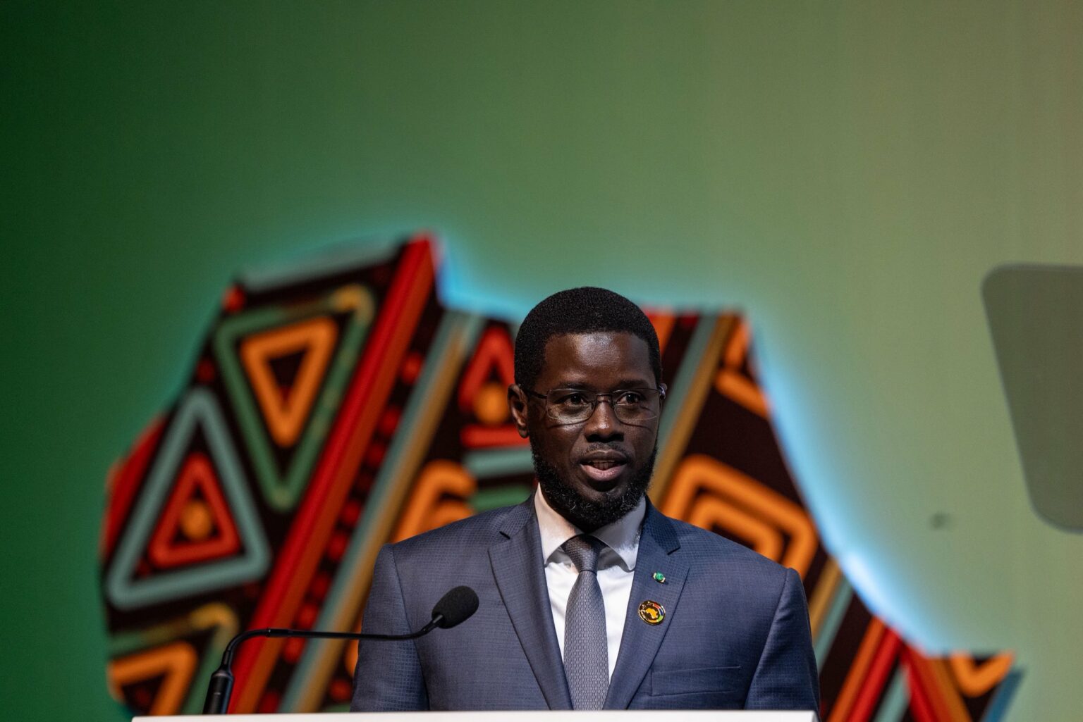 Le Président Diomaye Faye lors de l'ouverture de la 10è édition du Forum international de Dakar sur la paix et la sécurité, le 20 avril 2026 à Diamniadio, au Sénégal (photo, Présidence sénégalaise).