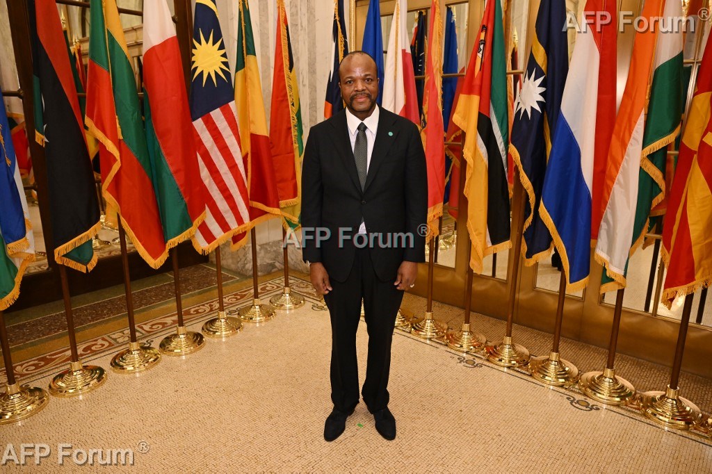 Mswati III, Roi de l'Eswatini, lors d'une cérémonie à New York le 24 septembre 2025.
