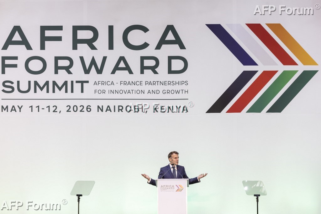 Le Président français Emmanuel Macron lors du 'Sommet Africa Forward (En avant l'Afrique)' à Nairobi, le 12 mai 2026.