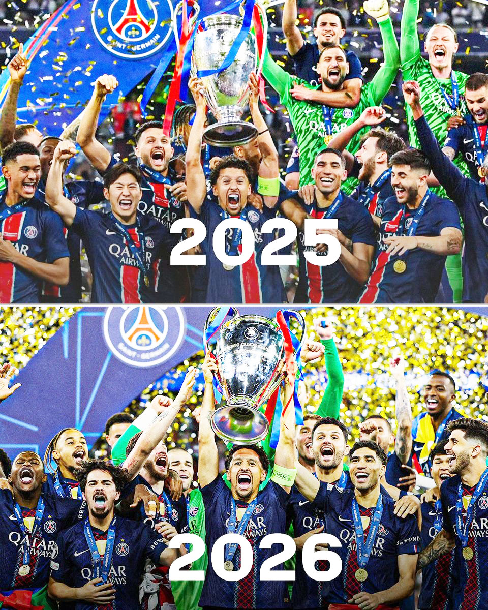 Bradley Jean-Manuel Essolisam A. Barcola, vainqueur de sa 2è Ligue des Champions ce 30 mai 2026.