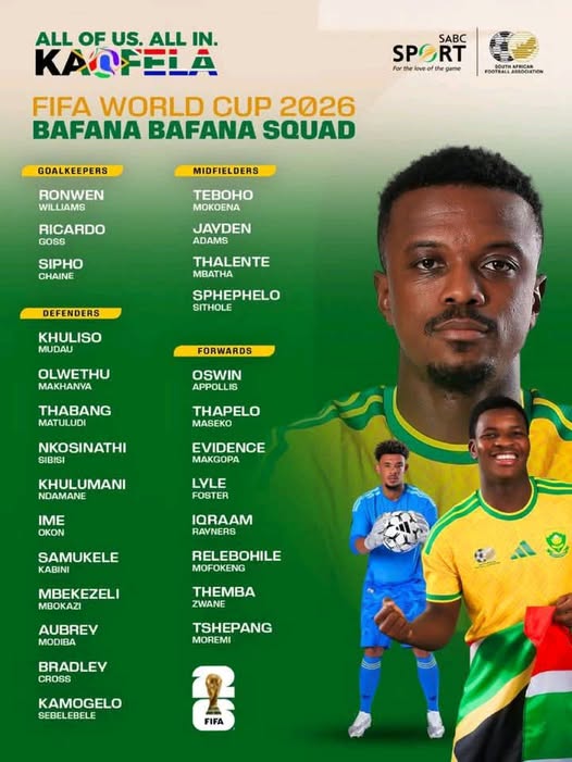 Mondial 2026: Les Bafana Bafana en mode rachat dans une phase finale avec un effectif au profil original
