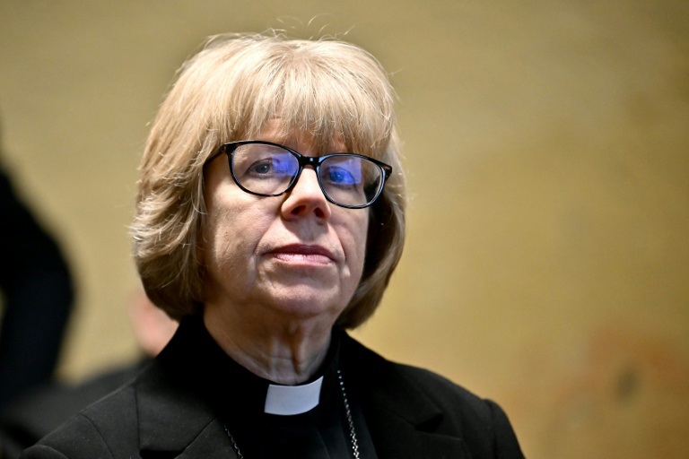 Sarah Mullaly, archevêque de Canterbury et cheffe de l'Eglise anglicane, à Rome le 28 avril 2026.
