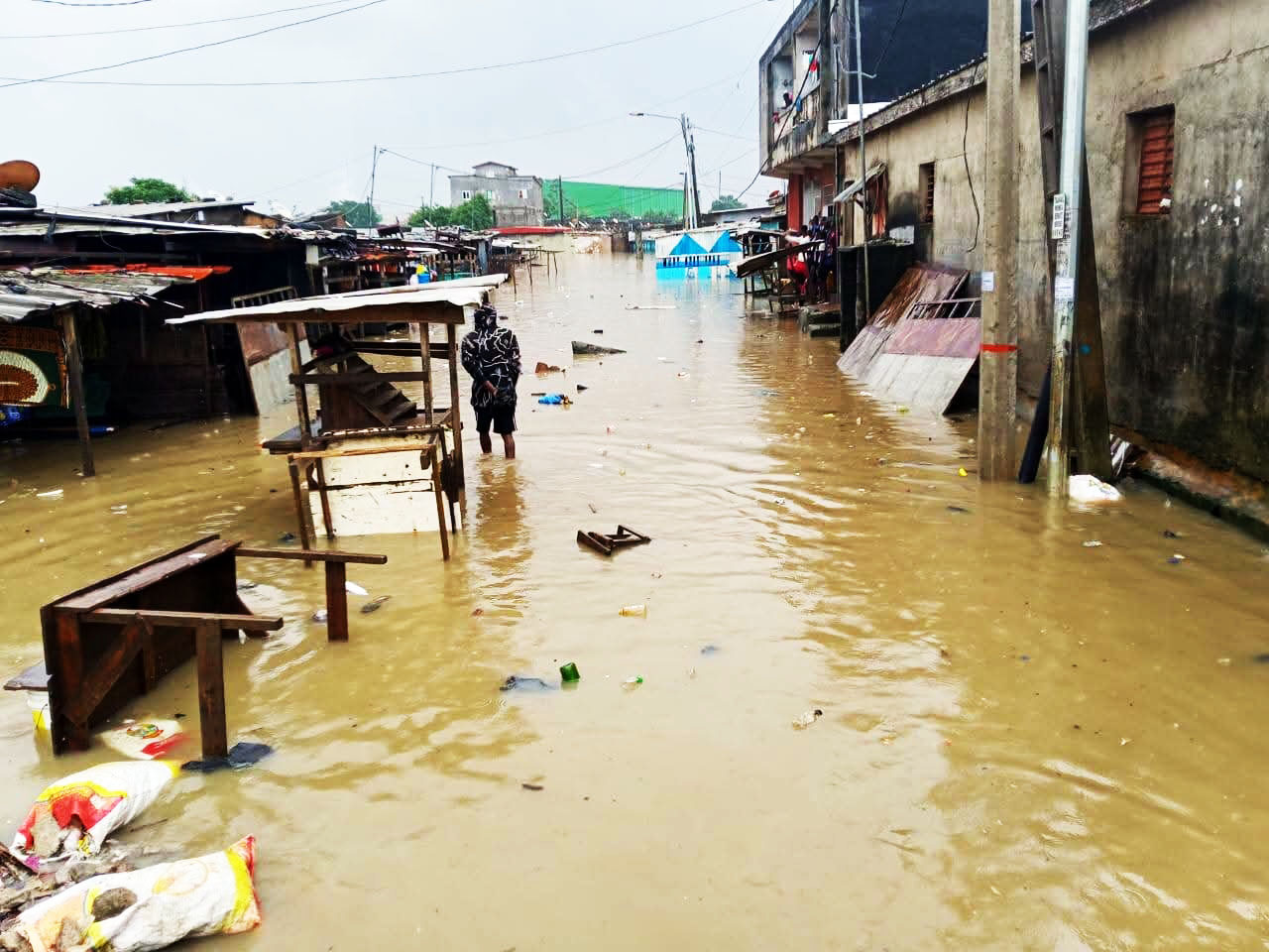 Scènes d'inondations en Côte d'Ivoire en 2026