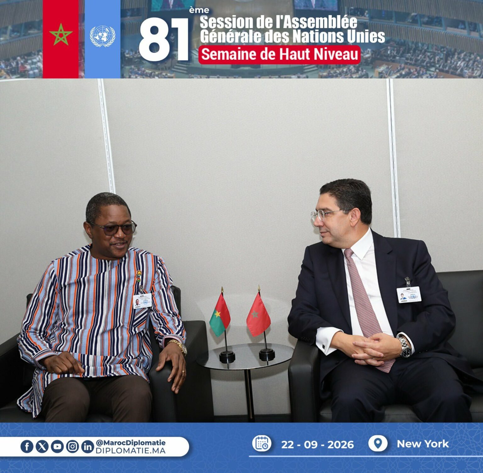 Karamoko Jean-Marie Traore et Nasser Bourita (DR-Maroc Diplomatie)